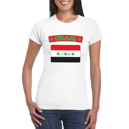 Iraq flag t-shirt white women