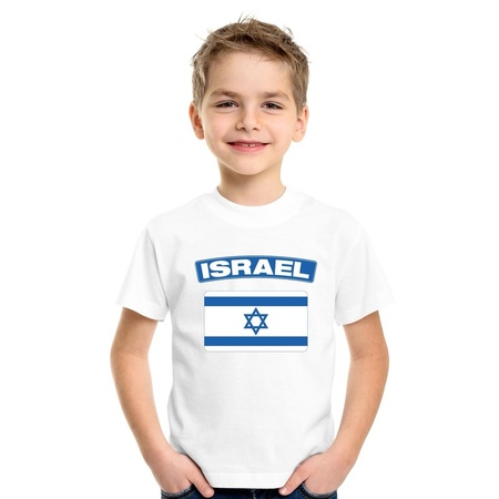 T-shirt wit Israel vlag wit jongens en meisjes