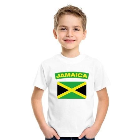Jamaica flag t-shirt white children