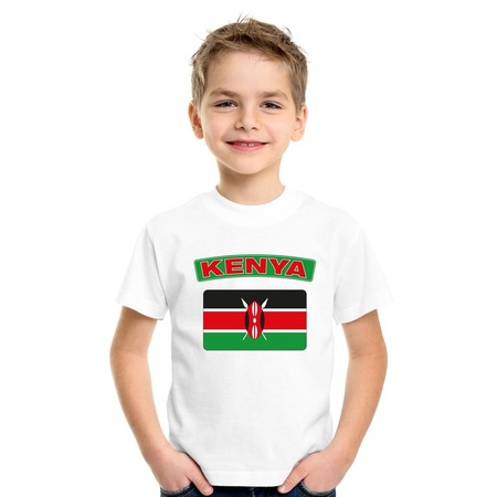 Kenia flag t-shirt white children