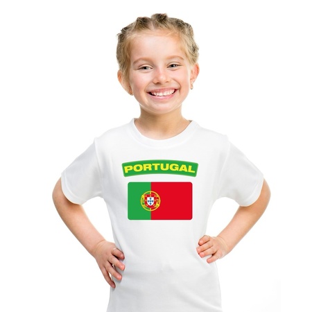 T-shirt wit Portugal vlag wit jongens en meisjes