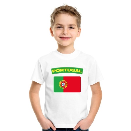 T-shirt wit Portugal vlag wit jongens en meisjes