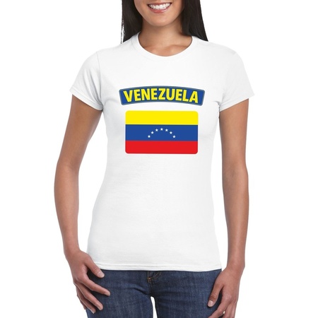 Venezuela flag t-shirt white women