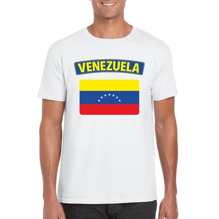 T-shirt wit Venezuela vlag wit heren