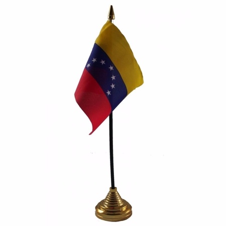 Polyester Venezolaanse vlag voor op bureau 10 x 15 cm