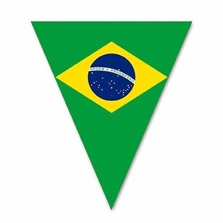 Vlaggenlijn met Brazilie vlaggetjes 5 m