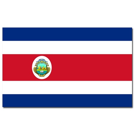 Landen thema vlag Costa Rica 90 x 150 cm feestversiering