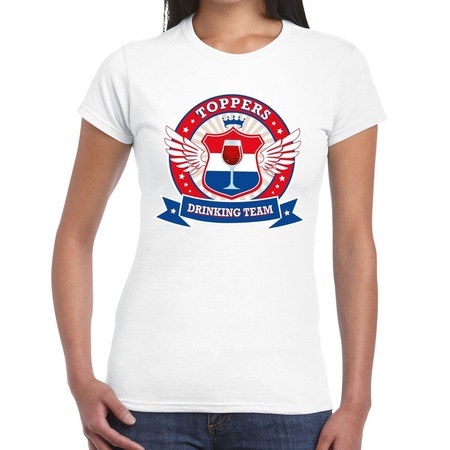 Toppers drinking team t-shirt white women